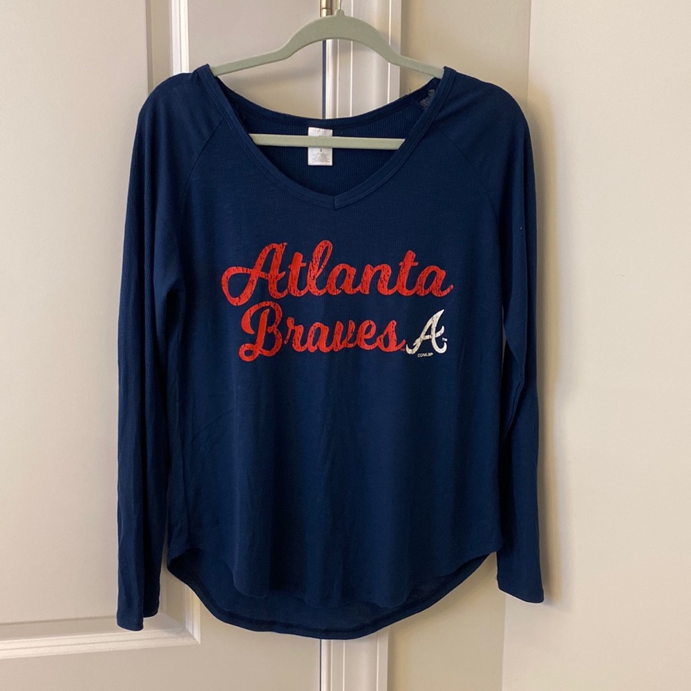 Lightweight knit, long sleeve, Braves tshirt